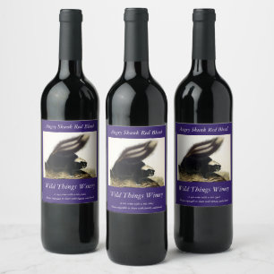 Étiquette Pour Bouteilles De Vin Skunk américaine commune ou Striped Skunk, par Aud
