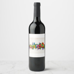 Étiquette Pour Bouteilles De Vin Skyline Espagne de Barcelone