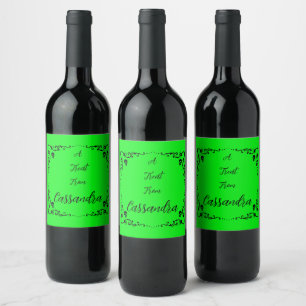 Étiquette Pour Bouteilles De Vin Slime Halloween vert personnalisé 