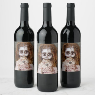 Étiquette Pour Bouteilles De Vin SlipperyJoe's déplaisante poupée visage pâle sang