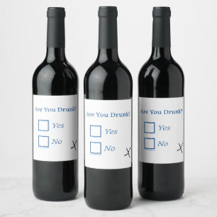 Étiquette Pour Bouteilles De Vin SlipperyJoe's êtes-vous ivre humouristique légèrem