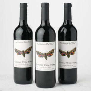 Étiquette Pour Bouteilles De Vin Smerinthus ocellata - Eyed Hawk-Moth - Color Image
