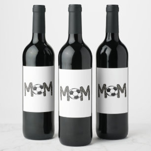 Étiquette Pour Bouteilles De Vin Soccer Maman Polka Dot Soccer Ball