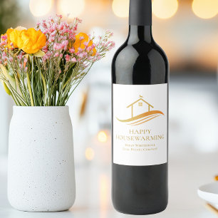 Étiquette Pour Bouteilles De Vin Société Immobilière Gold Cadeau de Chauffage