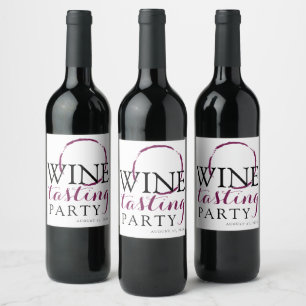 Étiquette Pour Bouteilles De Vin Soirée de Dégustation de Vin Rouge