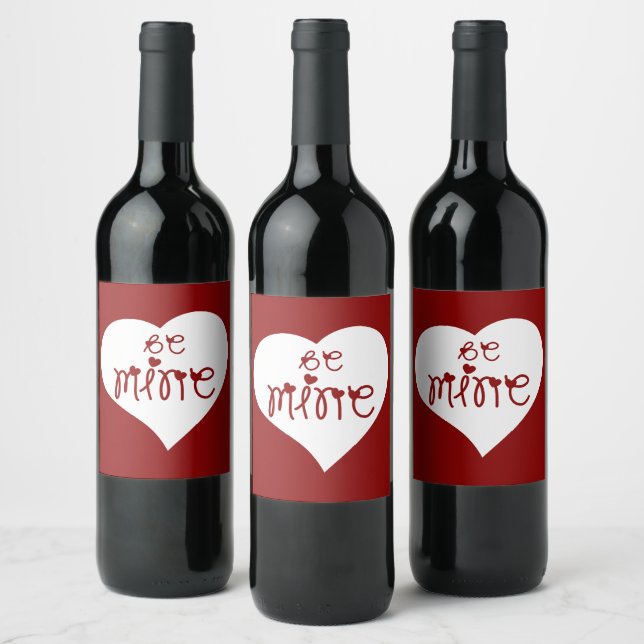 Étiquette Pour Bouteilles De Vin Sois Mienne Amour Coeurs Saint-Valentin (Bouteilles)