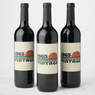 Étiquette Pour Bouteilles De Vin Soixantième anniversaire personnalisé vintage 60 a