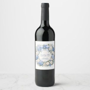 Étiquette Pour Bouteilles De Vin Something Blue Before I Do Hydrangea Enterrement d