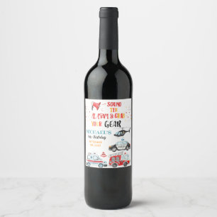 Étiquette Pour Bouteilles De Vin Sonnez l'alarme & Prenez votre équipement Annivers
