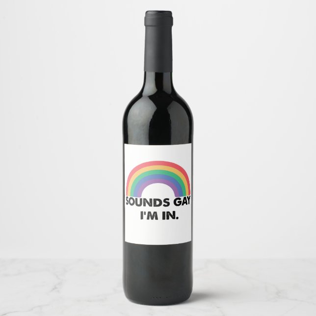 Étiquette Pour Bouteilles De Vin Sons Gay Im Dans Rainbow Prith Mois Gay (Devant)