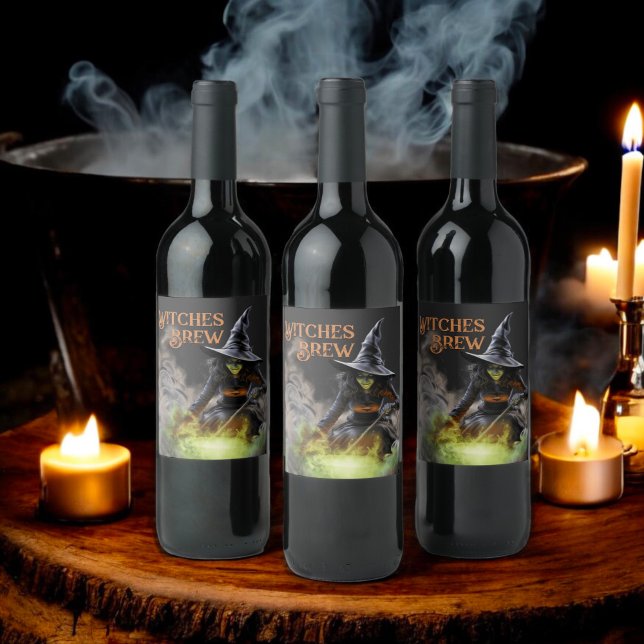 Étiquette Pour Bouteilles De Vin Sorcières brasser Wicked Witch Halloween Party (Créateur téléchargé)