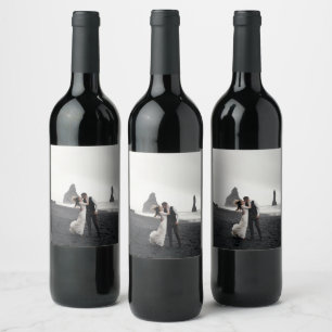Étiquette Pour Bouteilles De Vin Souvenir de photo de mariage des jeunes mariés