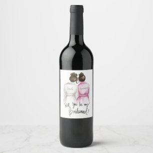 Étiquette Pour Bouteilles De Vin Soyez mon… ? Étiquette de vin de domestique de