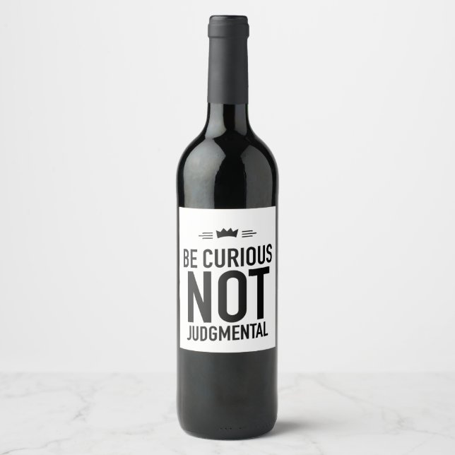 Étiquette Pour Bouteilles De Vin Soyez noir curieux (Devant)