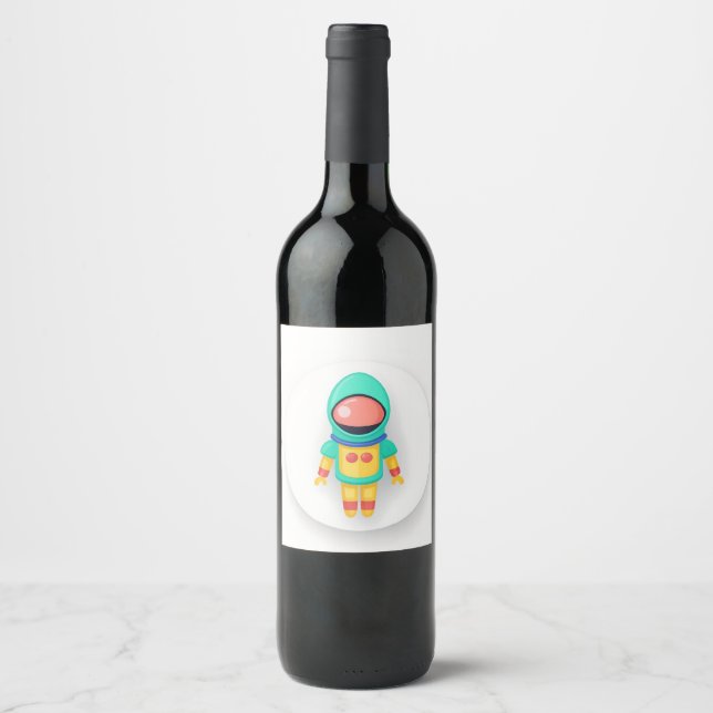 ÉTIQUETTE POUR BOUTEILLES DE VIN SPACEMAN ASTRONAUT SPACE SCI-FI (Devant)