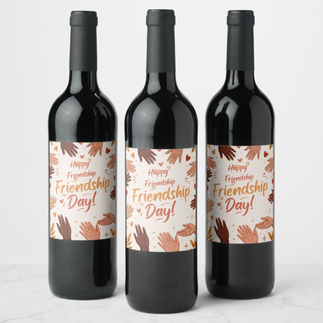 Étiquette Pour Bouteilles De Vin Spécial fête de l'amitié  (Bouteilles)