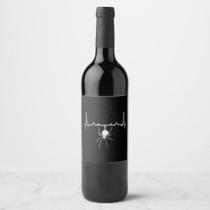 Étiquette Pour Bouteilles De Vin Spider Web Heartbeat Cobweb Spider Cadeau