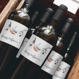 Étiquette Pour Bouteilles De Vin Spooky Pumpkins Party   Happy Halloween