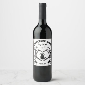 Étiquette Pour Bouteilles De Vin Squelette en colère Étiquette de la fête d'Hallowe