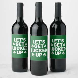 Étiquette Pour Bouteilles De Vin St Patrick's Day Faisons chanceler Irlandais Clove