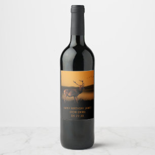 Étiquette Pour Bouteilles De Vin Stag Sunrise Misty Morning Deer