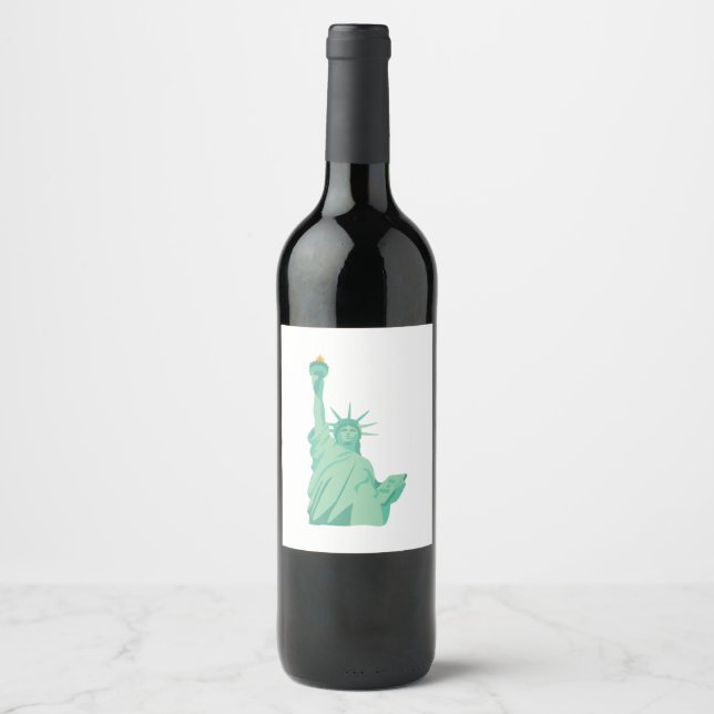Étiquette Pour Bouteilles De Vin Statue de la Liberté (Devant)