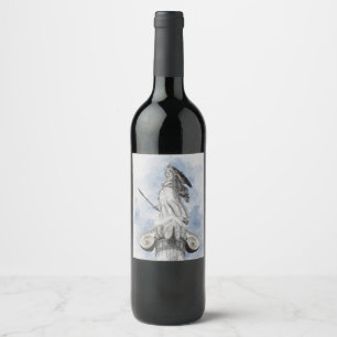 Étiquette Pour Bouteilles De Vin Statue grecque classique Athéna