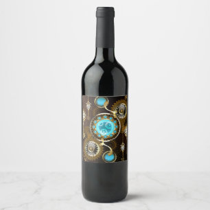 Étiquette Pour Bouteilles De Vin Steampunk Rusty Background