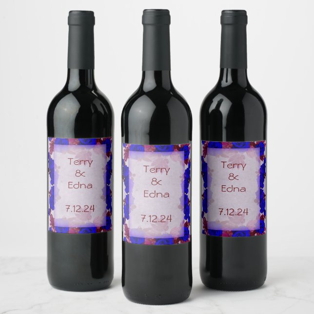 Étiquette Pour Bouteilles De Vin Stickset de vin Floral moderne (Bouteilles)