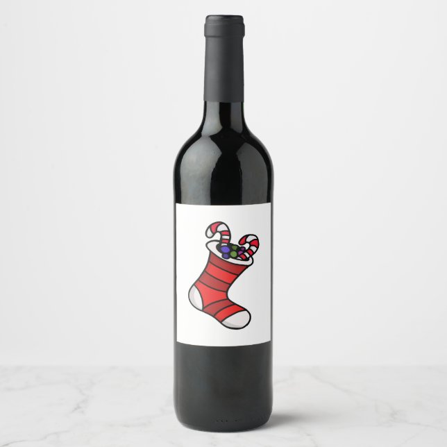 Étiquette Pour Bouteilles De Vin Stockage de Noël (Devant)