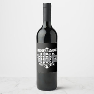 Étiquette Pour Bouteilles De Vin Stratégie De Jeu De Pièce D'Échecs Offrir À Un
