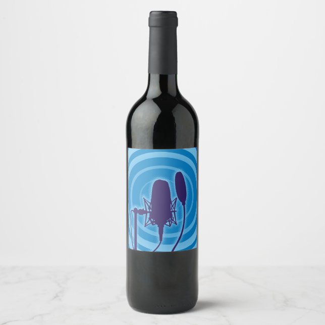 Étiquette Pour Bouteilles De Vin Studio microphone (Devant)