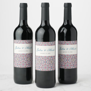 Étiquette Pour Bouteilles De Vin Style géométrique Étincelles Mariage métallique en