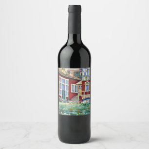 Étiquette Pour Bouteilles De Vin Suède, Paysage Traditionnel