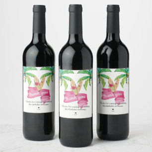 Étiquette Pour Bouteilles De Vin Summer Beach Anniversaire Merci Favoriser