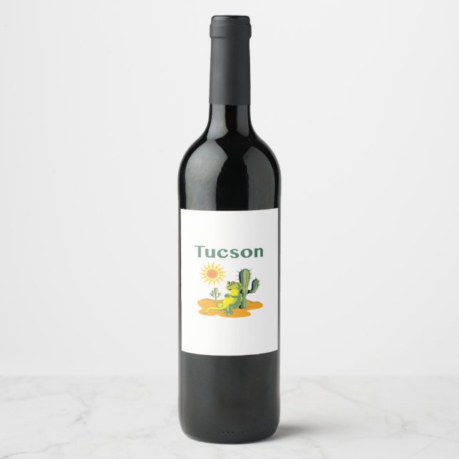 Étiquette Pour Bouteilles De Vin Sunny Vibes Tucson (Devant)