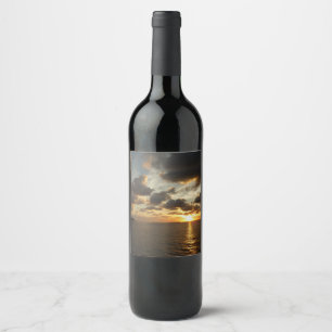 Étiquette Pour Bouteilles De Vin Sunrise aux îles Virgin