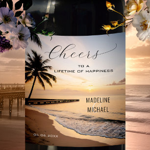 Étiquette Pour Bouteilles De Vin Sunset Beach Tropical Destination Mariage