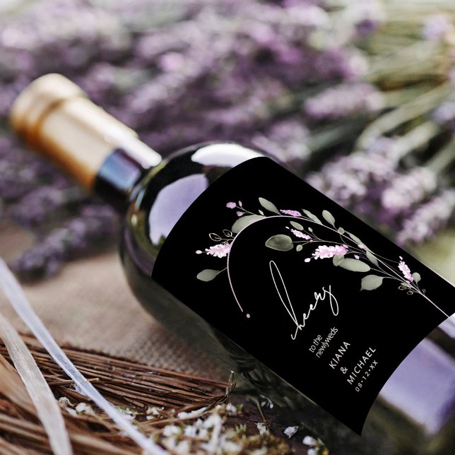 Étiquette Pour Bouteilles De Vin Sweet Floral Arch Mariage Lilac ID998 (Créateur téléchargé)