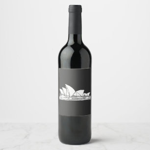 Étiquette Pour Bouteilles De Vin Sydney Opera House Australie dessin