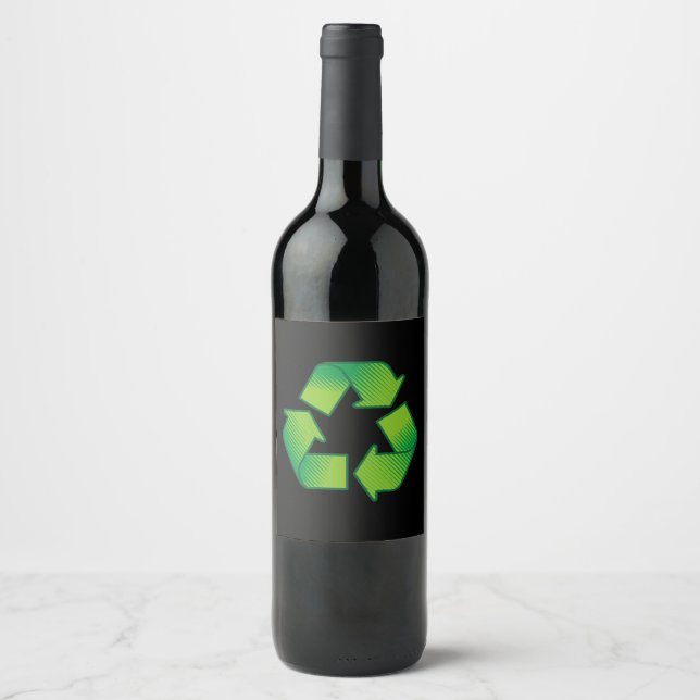 Étiquette Pour Bouteilles De Vin Symbole de recyclage (Devant)