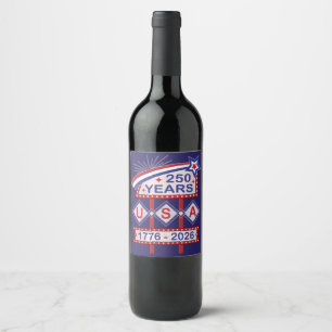 Étiquette Pour Bouteilles De Vin Symbole du 250e anniversaire de la Retro USA 1776-
