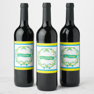 Étiquette Pour Bouteilles De Vin Symbole du milieu de l'été