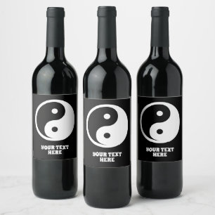 Étiquette Pour Bouteilles De Vin Symbole Yin Yang - tatouage solide design 2