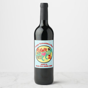 Étiquette Pour Bouteilles De Vin T-Rex dans des moyens d'un Rawr de casquette