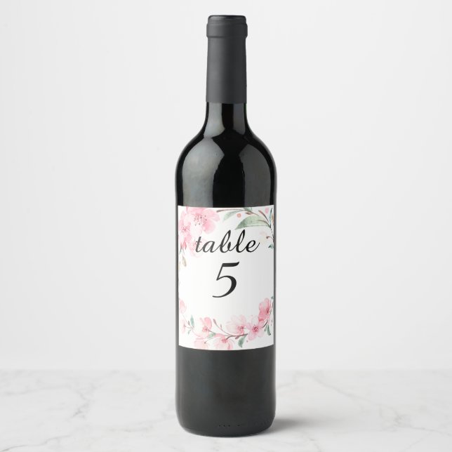 Étiquette Pour Bouteilles De Vin Tableau des numéros Sakura. Étiquette de vin. (Devant)