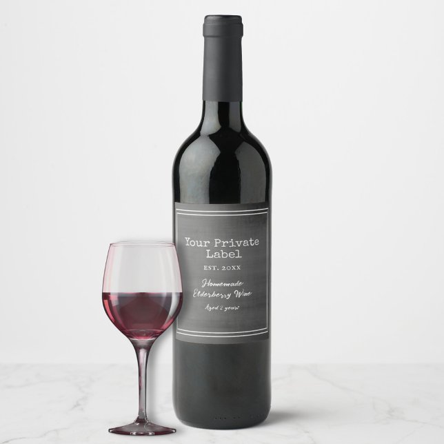 Étiquette Pour Bouteilles De Vin Tableau Noir Rétro Votre Étiquette de Vin Privée (Créateur téléchargé)