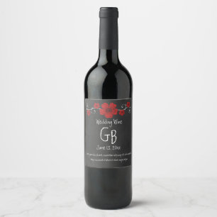 Étiquette Pour Bouteilles De Vin Tableau noir Wild Red Roses