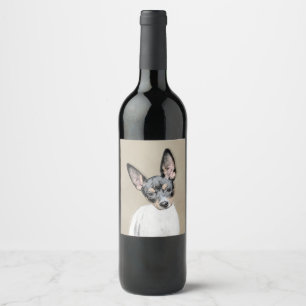 Étiquette Pour Bouteilles De Vin Tableau Rat Terrier - Cute Original Chien Art