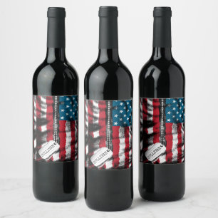 Étiquette Pour Bouteilles De Vin Tag USA Drapeau